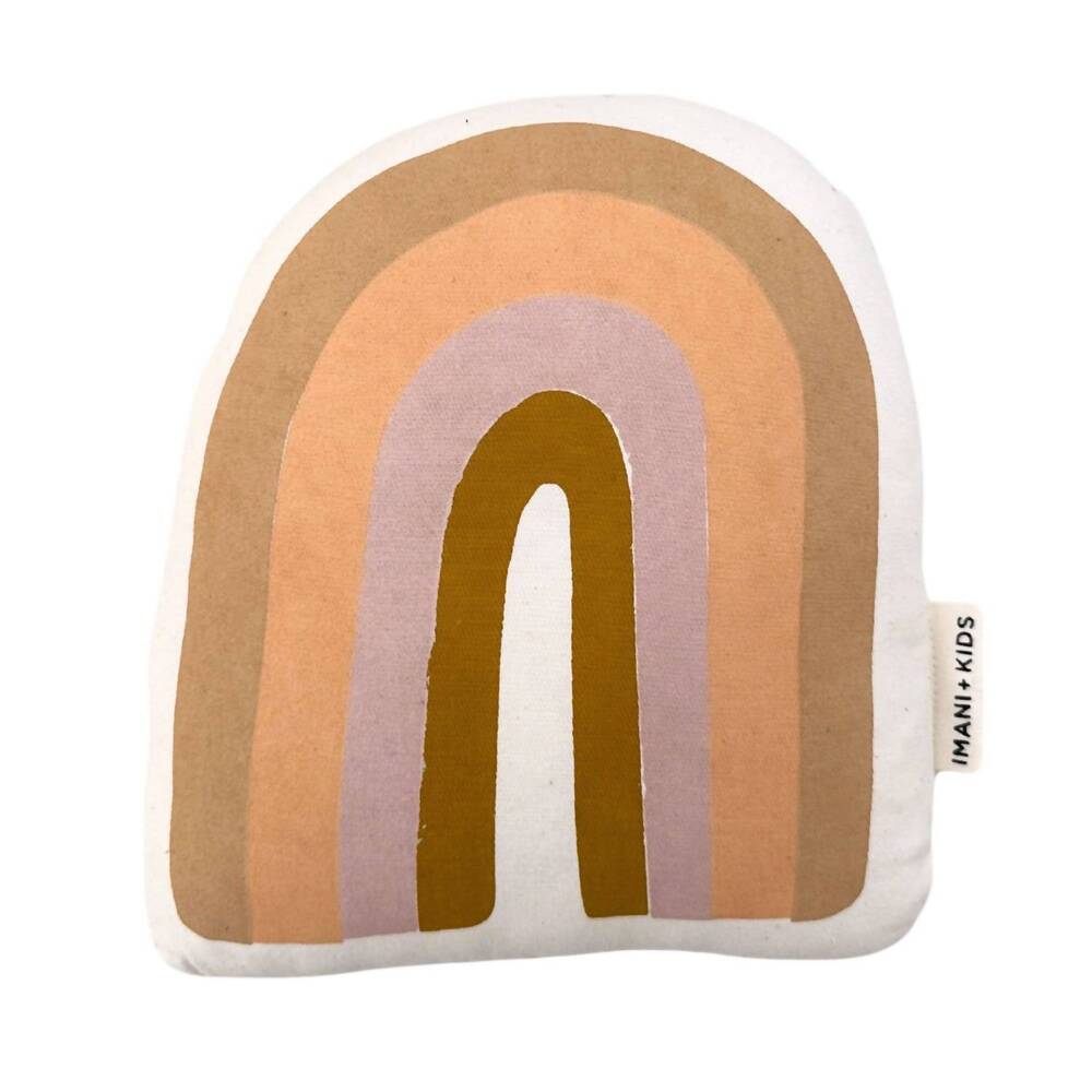 NEW IMANI COLLECTIVE lucky rainbow canvas pillow in beige